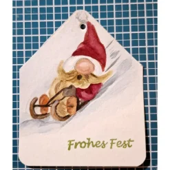 Geschenkanhänger 5 Stück Wichtel zu Weihnachten handgemalt