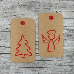 Geschenkanhänger **Baum+Engel** 6er Set von ZWEIFARBIG Kraftpapier Weihnachten Baum Anhänger Dekoration Engel Geschenk