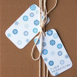 Geschenkanhänger **EISKristall1** von ZWEIFARBIG 8er Set Weihnachten Anhänger Dekoration Weihnachtsdeko Schneeflocke