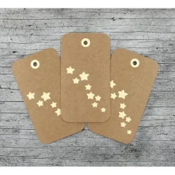 Geschenkanhänger **Sternenschauer** 6er Set von ZWEIFARBIG Kraftpapier Weihnachten Anhänger Dekoration Stern