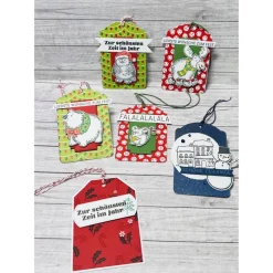 Geschenkanhänger Weihnachten niedliche Anhänger Kinder Geschenk Fest Bär Elch Maus Schneemann Eule Handmade Stampin‘Up!