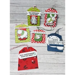 Geschenkanhänger Weihnachten niedliche Anhänger Kinder Geschenk Fest Bär Elch Maus Schneemann Eule Handmade Stampin‘Up!