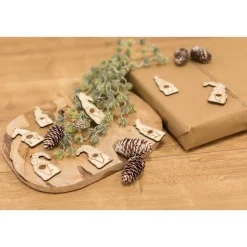 Geschenkanhänger Wichtel / Weihnachtsanhänger aus Holz / Weihnachtsbaumschmuck