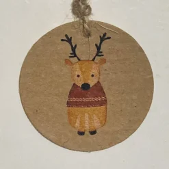 Geschenkanhänger Wintermotive – 10er Set, Natur, 4,5cm, Juteband, 3 Motive