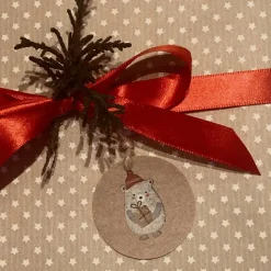 Geschenkanhänger Wintermotive – 10er Set, Natur, 4,5cm, Juteband, 3 Motive