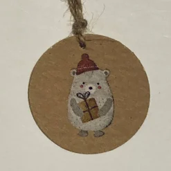 Geschenkanhänger Wintermotive – 10er Set, Natur, 4,5cm, Juteband, 3 Motive
