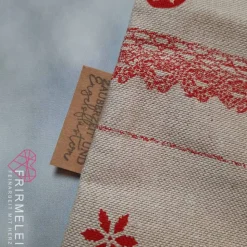 Geschenkbeutel - natur mit roten, winterlichen Motiven(Varianten)