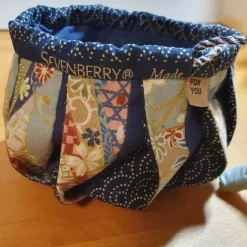 Geschenkbeutel aus Designerstoffen, in japanischem Stil, Omiyage Gift Bag, wieder verwendbar, mit Kumihimo Kordel