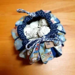 Geschenkbeutel aus Designerstoffen, in japanischem Stil, Omiyage Gift Bag, wieder verwendbar, mit Kumihimo Kordel