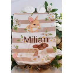 Geschenkbeutel aus Stoff für Ostern für Kinder personalisiert & wiederverwendbar - Sweet Bunny