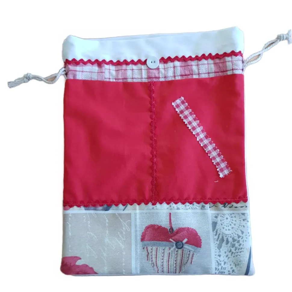 Geschenkbeutel aus Vintage-Stoff – Unikat, handgemacht, Patchwork, nachhaltig