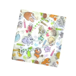 Geschenkbeutel Bunte Tiere aus Baumwolle – Geschenkverpackung, wiederverwendbar, 19x22 cm