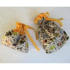 Geschenkbeutel für Kinder mit Zootieren nachhaltig und vielseitig verwendbar Doppelpack