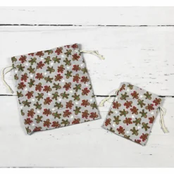 Geschenkbeutel für Weihnachten mit Lebkuchenmännern ~ Nikolaussäckchen | Weihnachtssäckchen