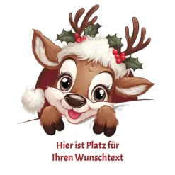 Geschenkbeutel mit Wunschtext Weihnachten Motiv Rentier