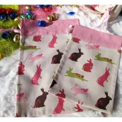 Geschenkbeutel, Osterbeutel, nachhaltige Geschenkverpackung, Hasenmotiv