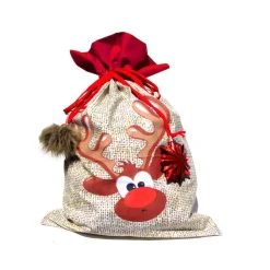 Geschenkbeutel XXL Nikolaussack Rentier Weihnachten Baumwolle doppellagig wiederverwendbar