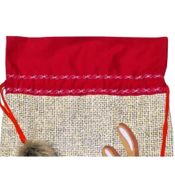 Geschenkbeutel XXL Nikolaussack Rentier Weihnachten Baumwolle doppellagig wiederverwendbar