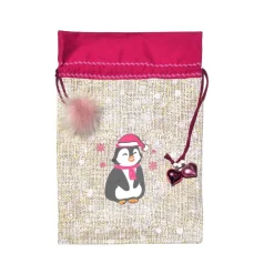 Geschenkbeutel XXL Nikolaussack Pinguin – Geschenkverpackung Weihnachten Baumwolle doppellagig