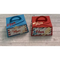 Geschenkbox / Geschenkverpackung zum Geburtstag oder anderen Anlässen, „Maritime Grüße“ Ahoi, Moin, Handarbeit