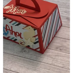 Geschenkbox / Geschenkverpackung zum Geburtstag oder anderen Anlässen, „Maritime Grüße“ Ahoi, Moin, Handarbeit