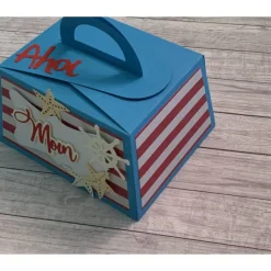 Geschenkbox / Geschenkverpackung zum Geburtstag oder anderen Anlässen, „Maritime Grüße“ Ahoi, Moin, Handarbeit