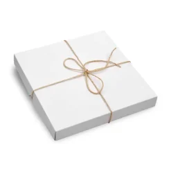 Geschenkbox braun Größe M 22 x 22 3 cm mit Jutegarn und Karte nach Wahl ==> Baby Geschenk Geburt Taufe