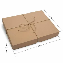 Geschenkbox braun Größe M 22 x 22 3 cm mit Jutegarn und Karte nach Wahl ==><noscript><img width=