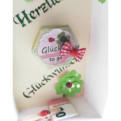 Geschenkbox Glück to go – kreative Verpackung für Geldgeschenk, Glücksbringer & Herzlichen Glückwunsch