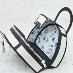 Geschenkbox Handtasche Unikat – elegante Verpackung aus 300 g/m² Fotokarton mit floraler Innenverzierung