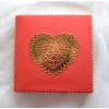 Geschenkbox mit Deckel rot-gold mit Herzmotiv (Nr. 1)
