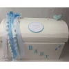 Geschenkbox Truhe Taufe Geburt Baby Blau Erinnerungstruhe