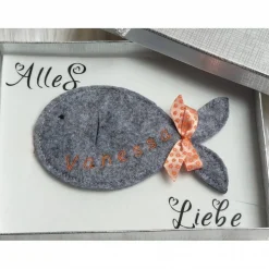 Geschenkbox/Geldgeschenkbox Fisch zur Taufe/Kommunion/Konfirmation/Firmung