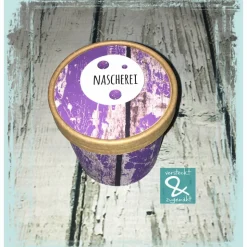 Geschenk/Dekobecher "Nascherei", lila