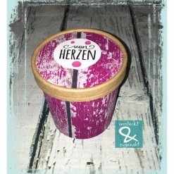 Geschenk/Dekobecher "von Herzen", beere