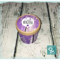 Geschenk/Dekobecher "von Herzen", lila