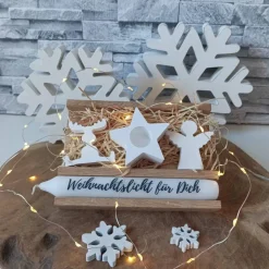 Geschenke Set Weihnachten – Handgemachtes Kerzenset mit Raysin-Deko & Kerzenhalter