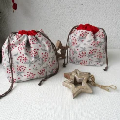 Geschenkebeutel für Weihnachten Advent Kordelzugbeutel
