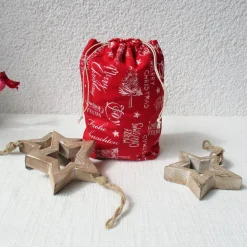 Geschenkebeutel für Weihnachten Advent Kordelzugbeutel
