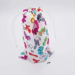 Geschenkebeutel Schmetterlinge Frühling – Stoffbeutel, 16x26 cm, wiederverwendbar, Baumwolle