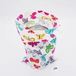 Geschenkebeutel Schmetterlinge Frühling – Stoffbeutel, 16x26 cm, wiederverwendbar, Baumwolle