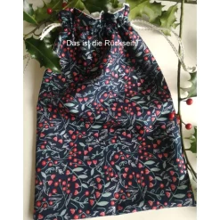 Geschenkebeutel Weihnachten Nr.4 aus Baumwolle Patchworkstoff mit weihnachtlichen Motiven, 20x30cm, wiederverwendbar