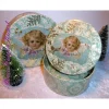 Geschenkeboxen-SET * 2 x runde Schachteln * Geschenkeschachtel * Weihnachten * Nostalgie *  Engelmotiv