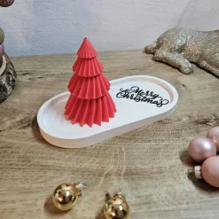 Geschenkeset - Rillentannenbaum mit Untersetzer- Text: Merry Christmas