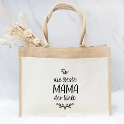 Geschenkidee zum Muttertag – Jutetasche für die beste Mama der Welt