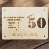 Geschenkkarten Holz „50. Geburtstag" Nr. 17