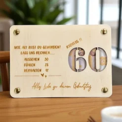 Geschenkkarten Holz „60. Geburtstag