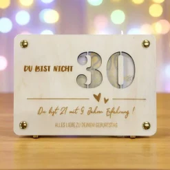 Geschenkkarten Holz „30. Geburtstag