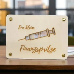 Geschenkkarten Holz „Finanzspritze" Nr. 02