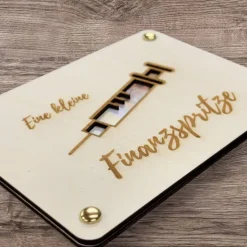 Geschenkkarten Holz „Finanzspritze